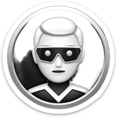 Administrator black white glowing logo icon transparent background sticker