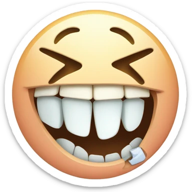 Smiley face with broken tooth sticker