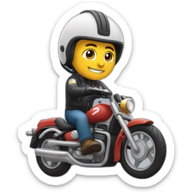 Un mec qui lève sur une moto sticker