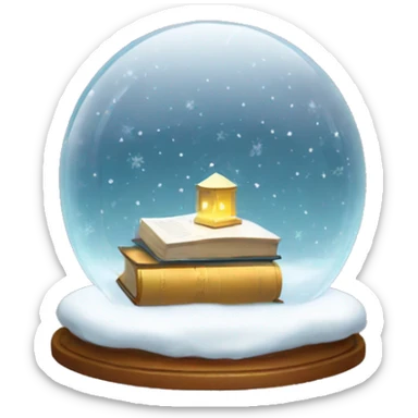 snowglobe with a book inside  sticker