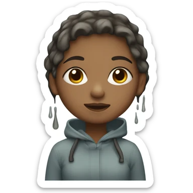 Girl with a puddle  sticker