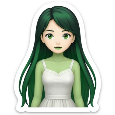 Anime Dragon Lady She/Her Green sticker