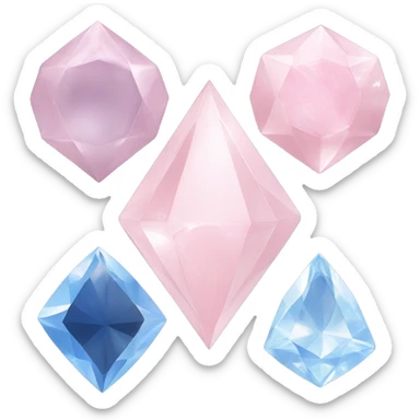 Rose quartz and serenity coloured diamond  sticker