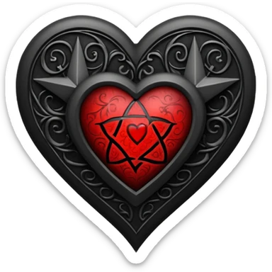 gothic heart with a pentagram sticker