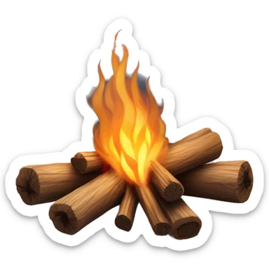 campfire in the snowy mountains  sticker