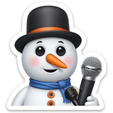 snowmen with microphone sticker