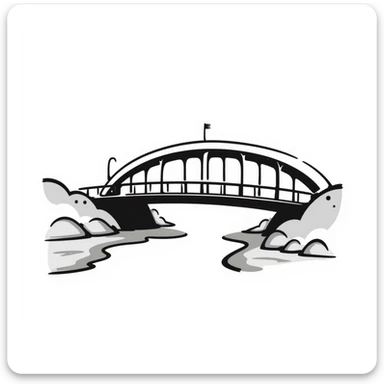a bridge in a hand drawn doodle style sticker