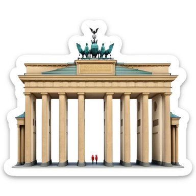 Cinematic Realistic Brandenburg Gate Landmark Emoji, depicted as the iconic neoclassical monument rendered with lifelike detail and dynamic, historic lighting. sticker