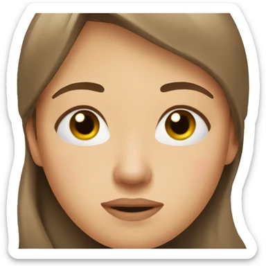 Woman Breathe after crying with watery eyes with brown hair sticker