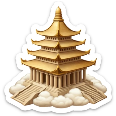 Beige temple on a cloud  sticker