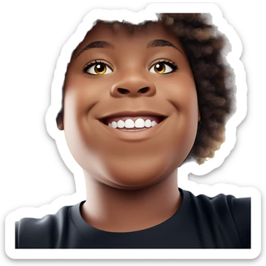 smiling afro boy portrait sticker