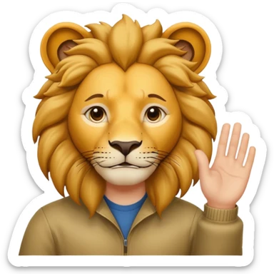put your hands behind the lion's ear sticker