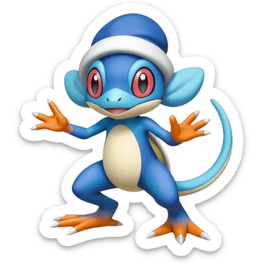 Froakie-Karrablast-Ferroseed-Pyukumuku-Perrserker-Cetitan-Pokémon-fusion (full body) sticker