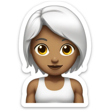 Gymgirl white body with muscles sticker