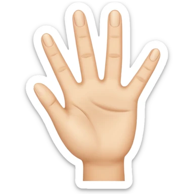 3 doigts levés et collés d’une main beige  sticker