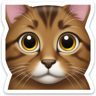 Brown torbie cat with long eyelashes sticker