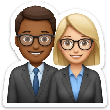 two Bestie man and woman coworkers teacher sarcastic sticker