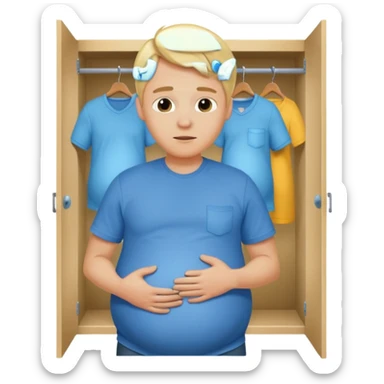 Pregnant blonde man in a closet make it a boy sticker