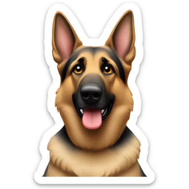 German Shepherd with hearts around it sticker