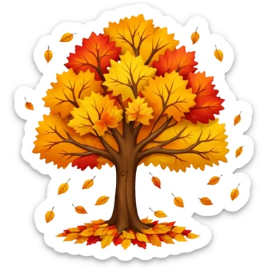 leaves falling from a tree sticker