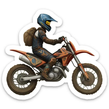 Tarot card riding a dirt bike sticker