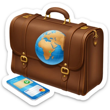 TRAVEL , travel bag , pass board, plane, glob sticker