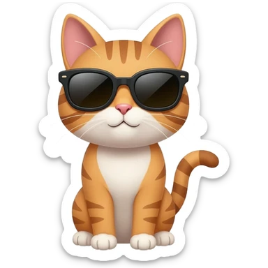 Cat wearing sunglasses sticker