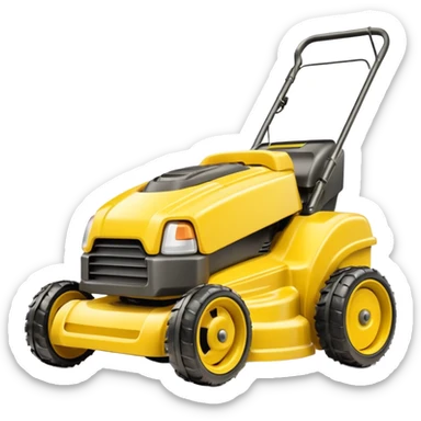 fun lawn mower emojy 2d sticker