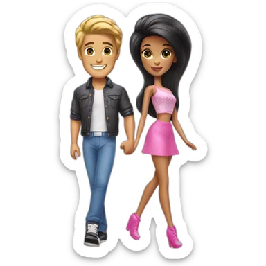 Ken and Barbie sticker