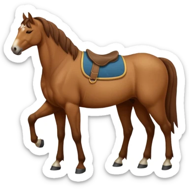 A horse sleeping standing up sticker