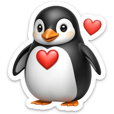 Pinguin with a Heart  sticker