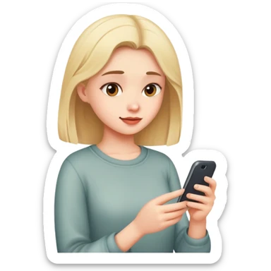 Girl texting her crush sticker