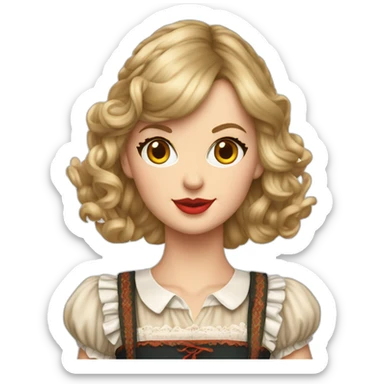 taylor swift wearing an oktoberfest dress hyperrealistic sticker