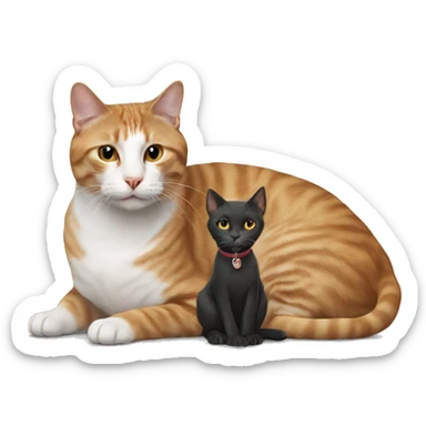 Cat sitting on dog sticker
