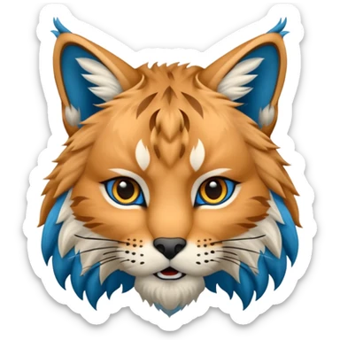 Tête de lynx : très féroce et bleu  sticker