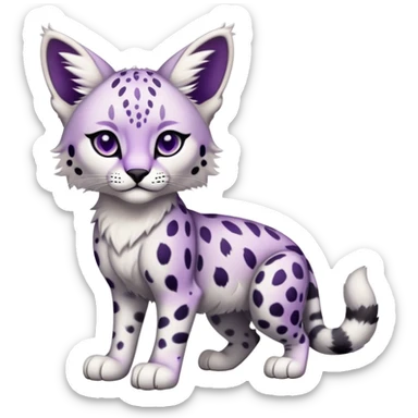 Epic Edgy Cute White Black Purple ethereal Serval-Snow-Leopard-Bobcat-Fionbri full body sticker