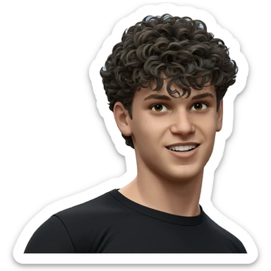 boy in black shirt outdoors sticker