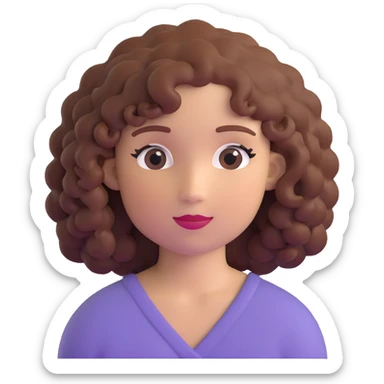 girl with curly hair sticker