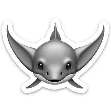 Stingray outline black white sticker