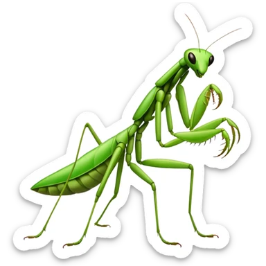 A praying mantis dancing salsa  sticker