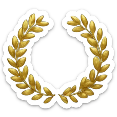 golden laurel wreath with dollar symbols sticker
