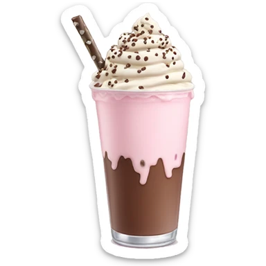 Light pink milkshake with cream and chocolate sprinkles sticker