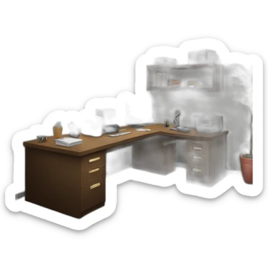 office room in a bunker loft sticker