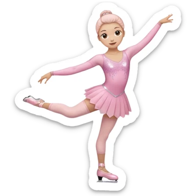 A pretty and beautiful pastel pink Figure Skater emoji  sticker