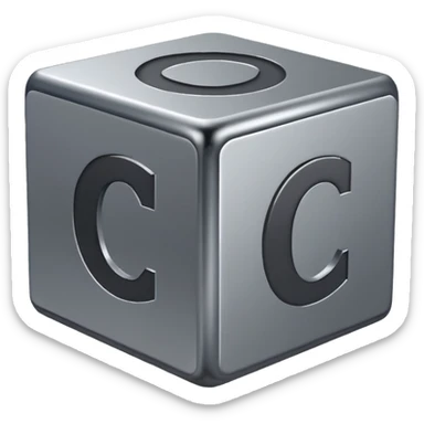 cube with C# letters on it sticker