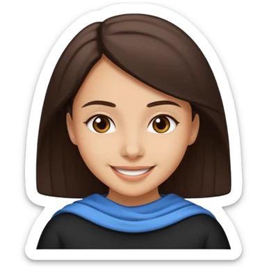 A dark brown-haired girl with saying Maşallah sticker
