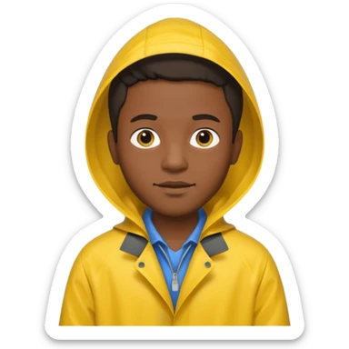 Raincoat Pedestrian black man sticker