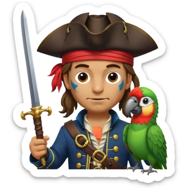 pirate with a parrot sticker