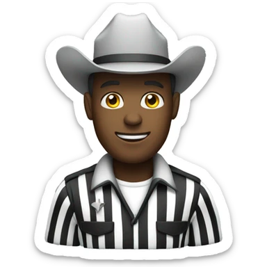 A referee with a cowboy hat on sticker