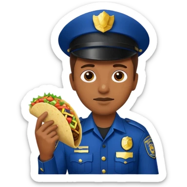 police holding taco sticker